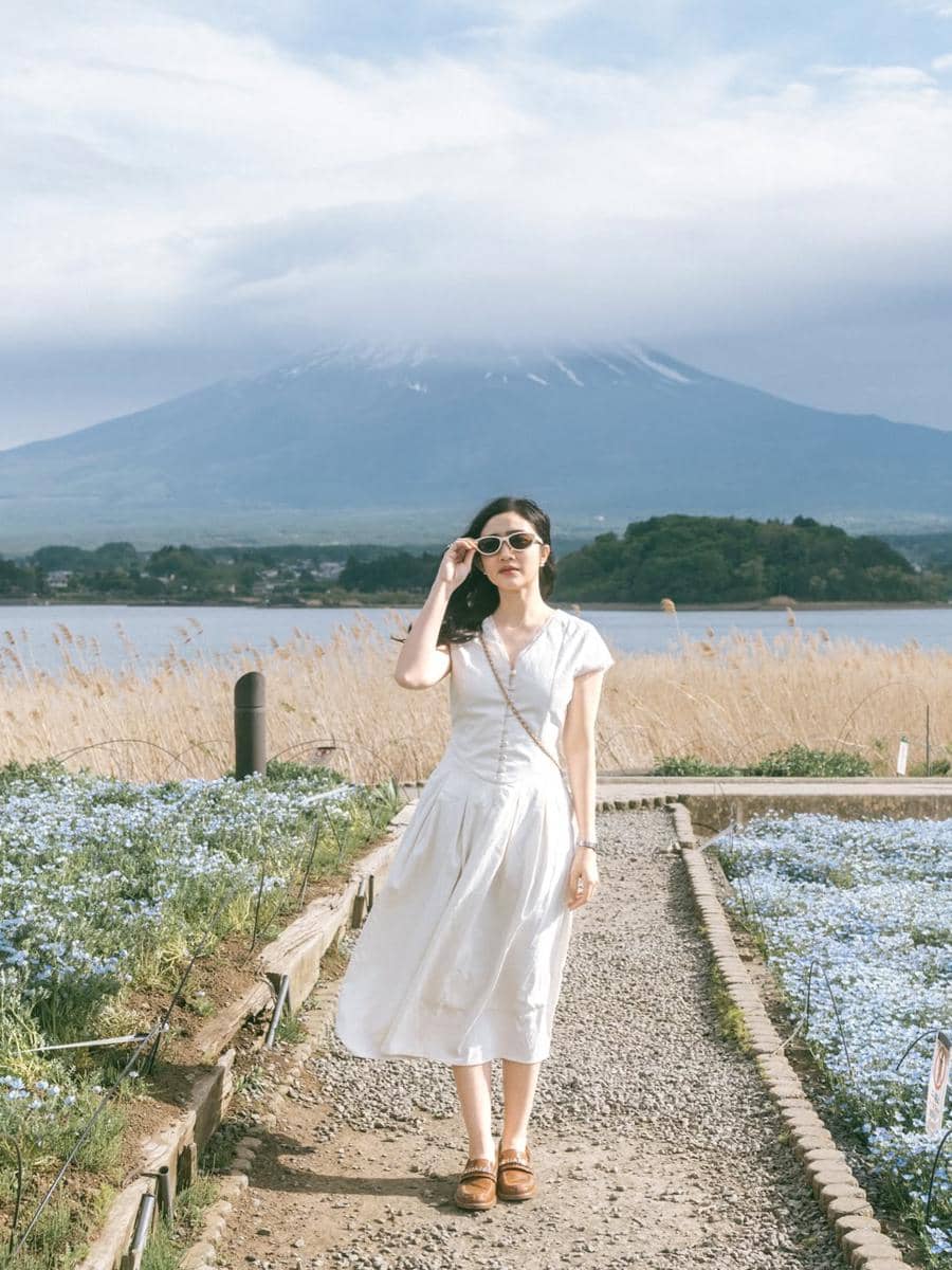 Febby Rastanty saat liburan di Oishi Park