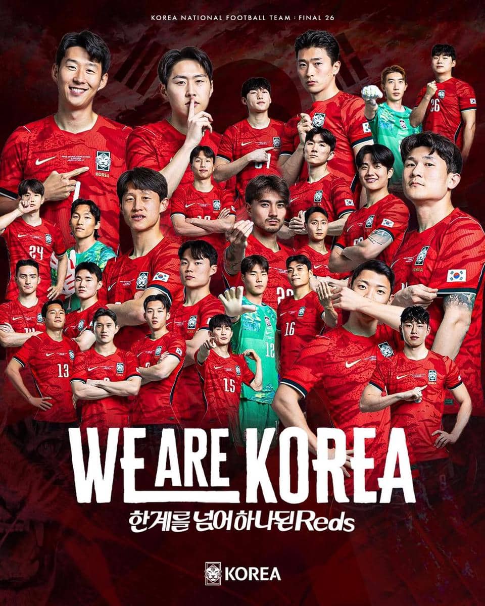 poster skuad Korea Selatan untuk ajang Piala Dunia FIFA 2026