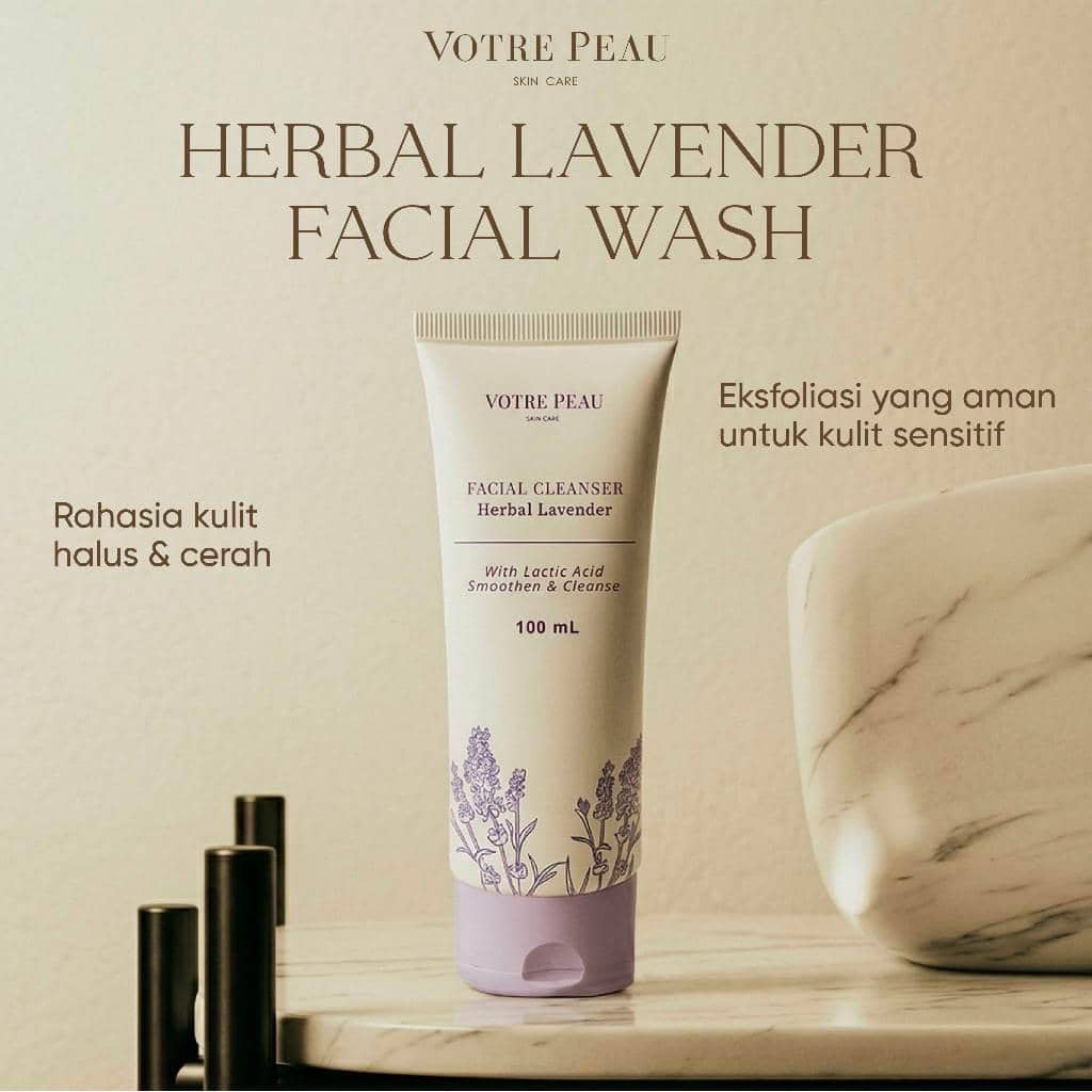 Votre Peau Herbal Lavender Facial Cleanser with Lactic Acid 