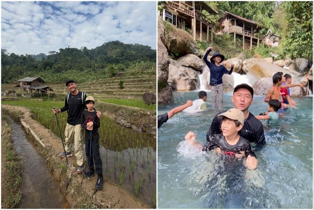 10 Potret Ananda Omesh dan Anak Keduanya Hiking di Sentul