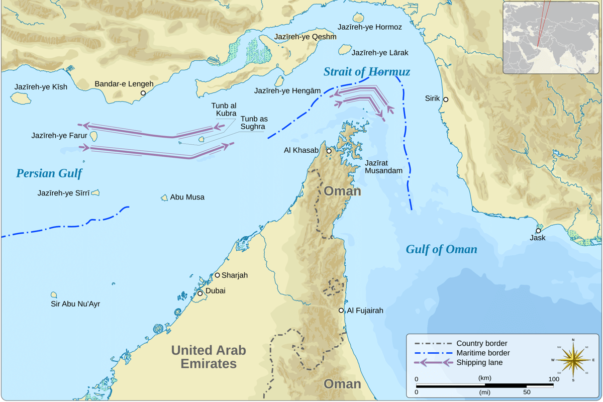 Peta Selat Hormuz.