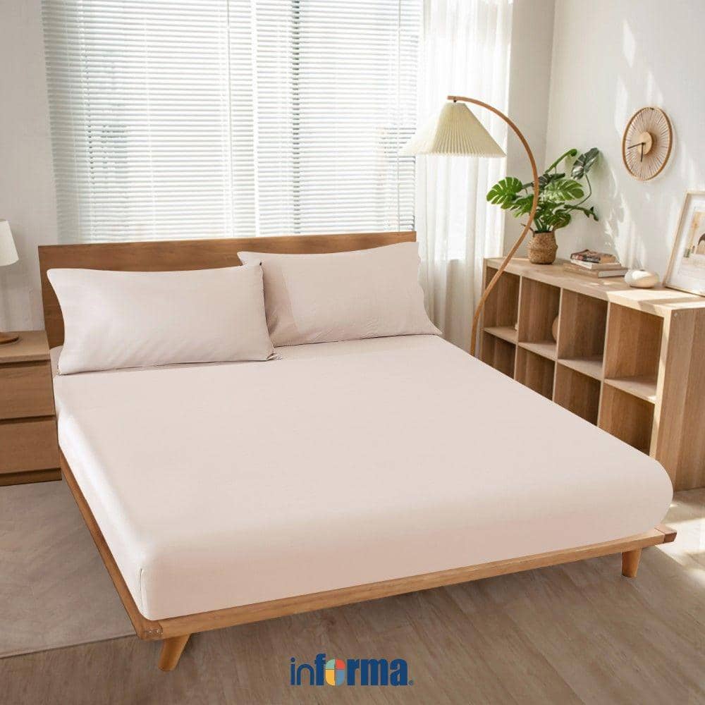 Informa Seprai Katun Fitted Pink Soft