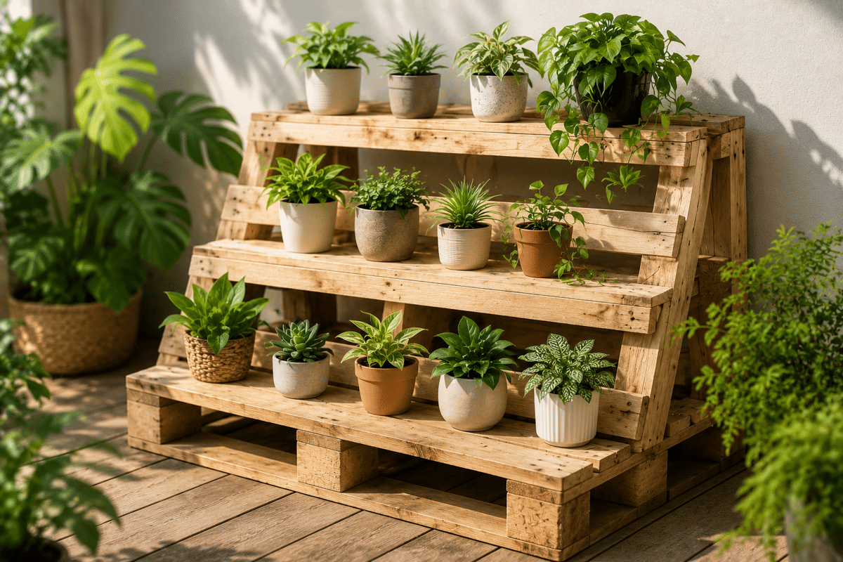 DIY Rak Tanaman Bertingkat dari Palet Bekas, Estetis dan Gak Bikin Boncos