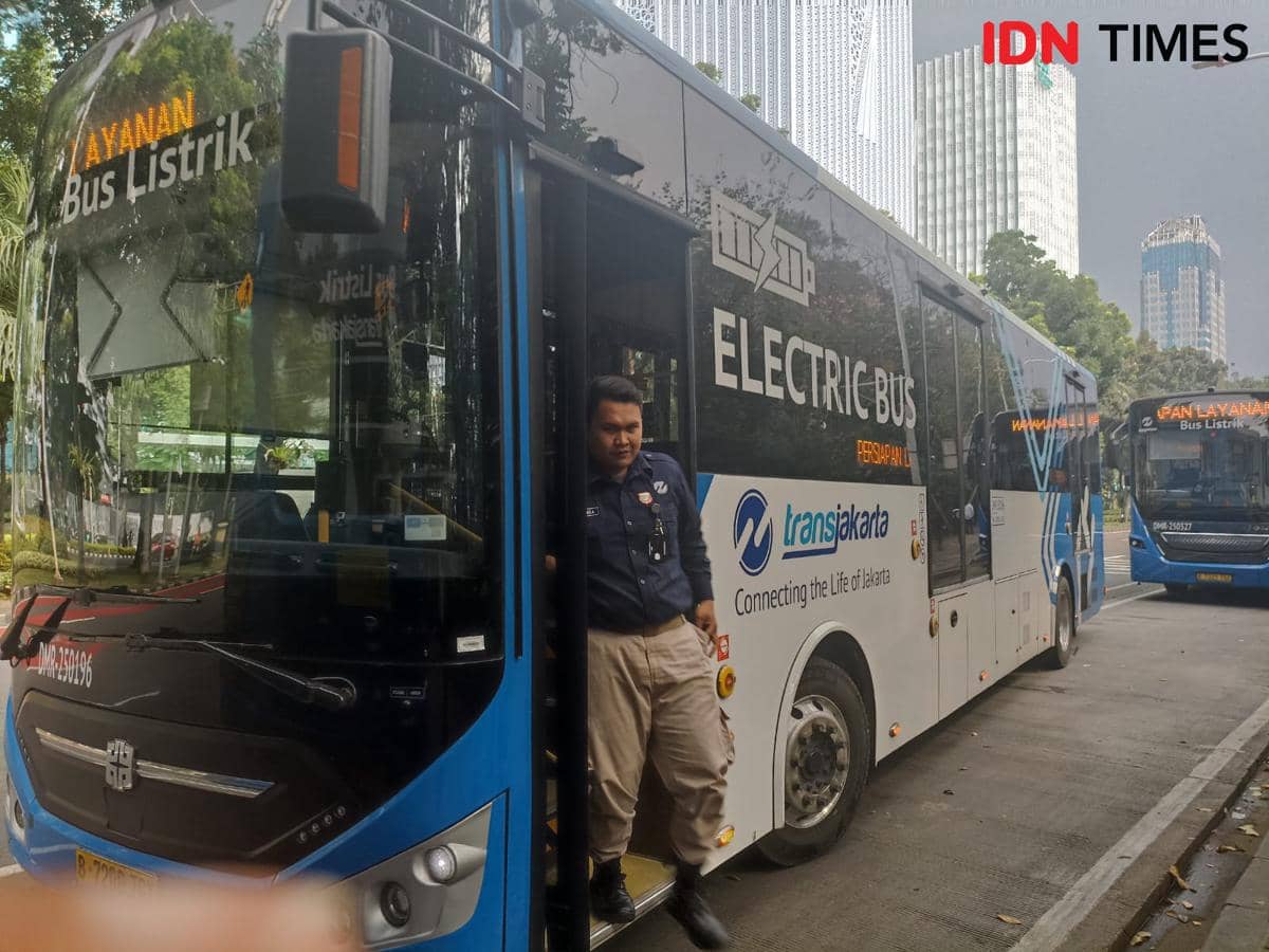 Ilustrasi Bus Transjakarta.