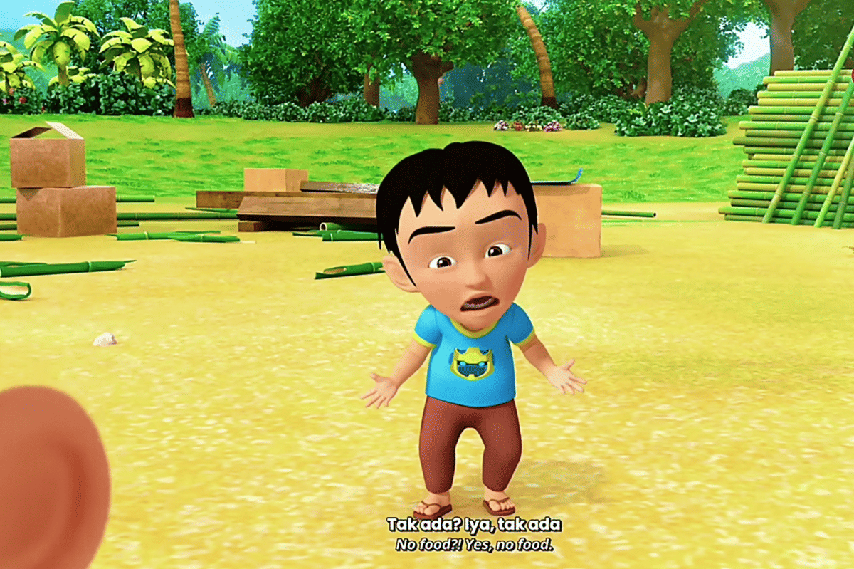 Meme asbun Fizi di Upin & Ipin episode Pelita Panjut