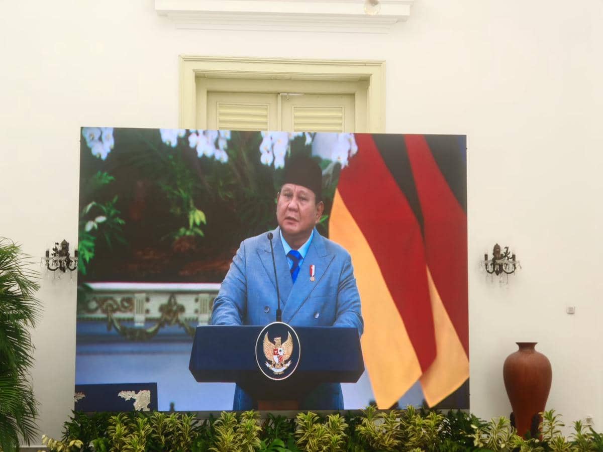 Presiden Prabowo Subianto menggelar pertemuan bilateral dengan Presiden Jerman, Frank Walter Steinmeier, di Istana Merdeka.