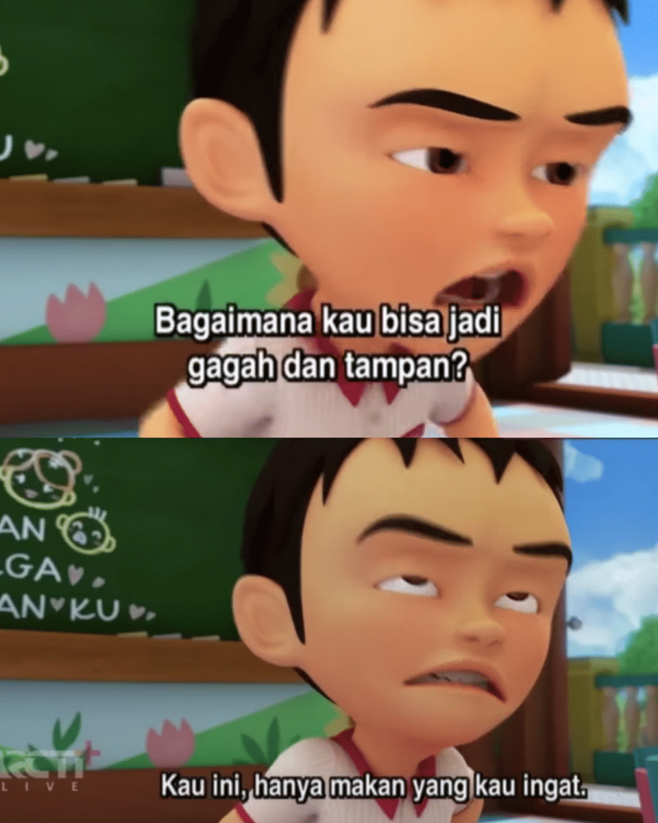 Meme asbun Fizi di Upin & Ipin episode Cucu Kesayangan Opah