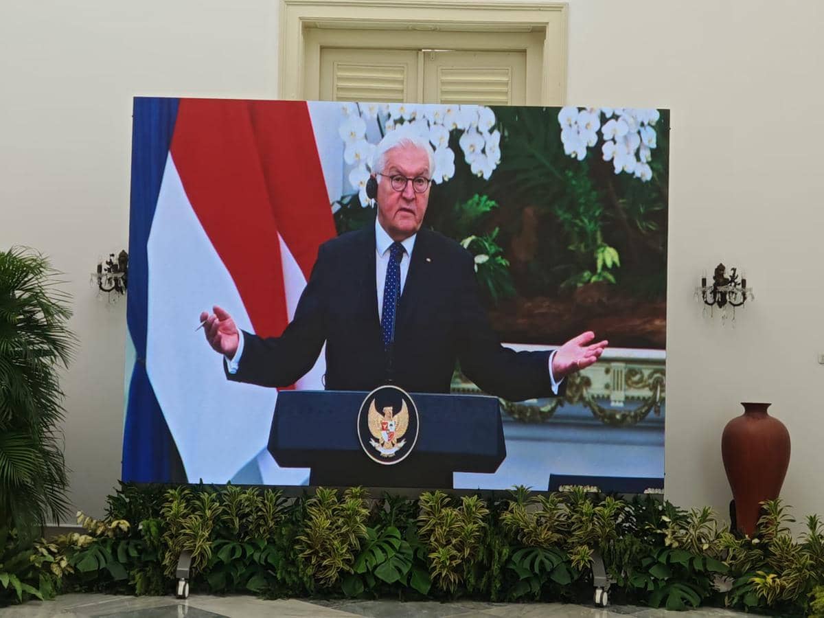 Presiden Jerman, Frank Walter Steinmeier, di Istana Merdeka, Jakarta, Senin (15/6/2026).
