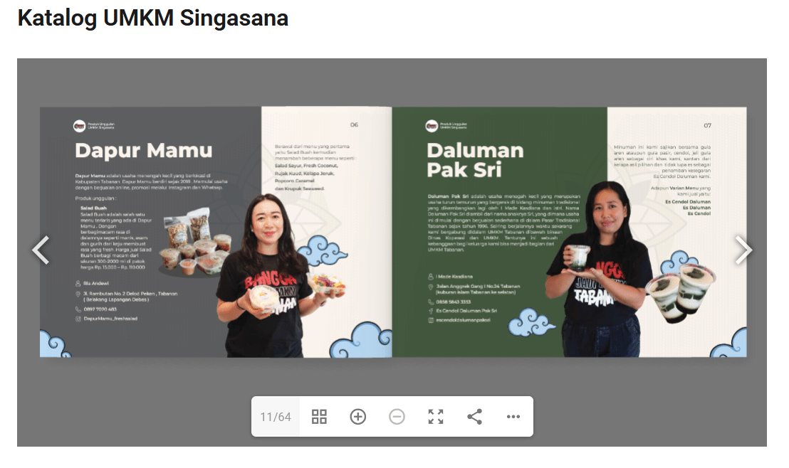 Tangkapan layar e-Katalog Jayaning Singasana Tabanan