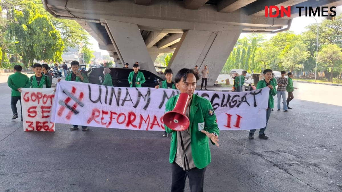 Demo Mahasiswa UINAM dan HMI di Makassar, Gaungkan Reformasi Jilid II