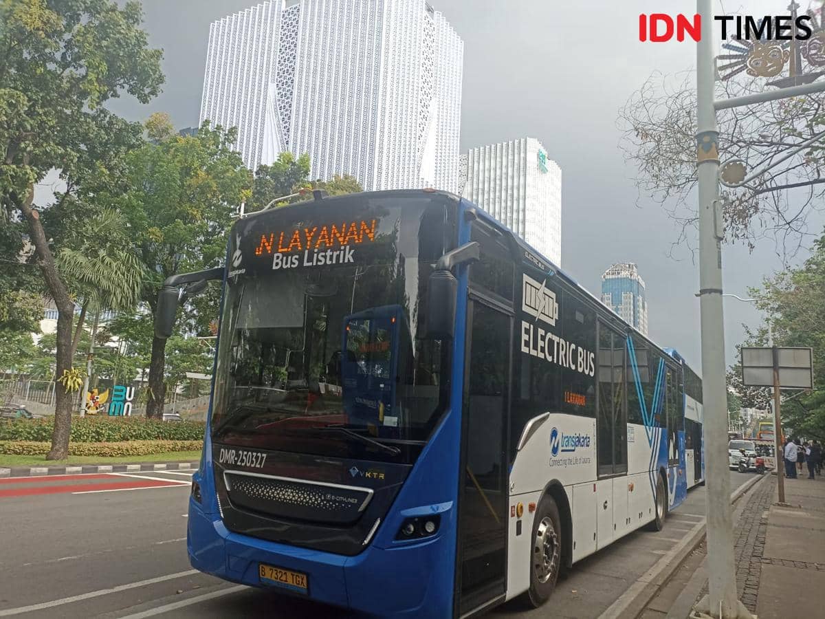 Ilustrasi Bus Transjakarta. 