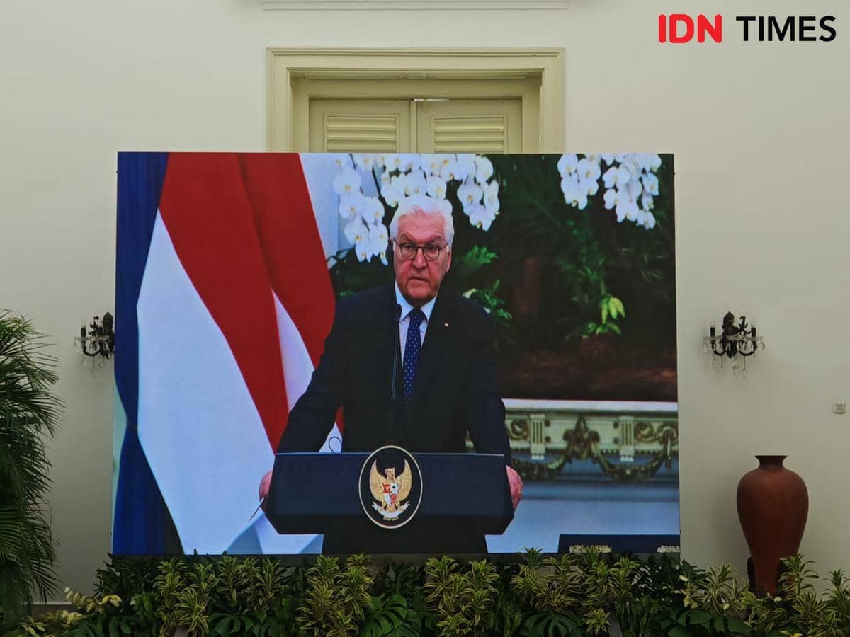Presiden Jerman, Frank Walter Steinmeier, di Istana Merdeka, Jakarta, Senin (15/6/2026).