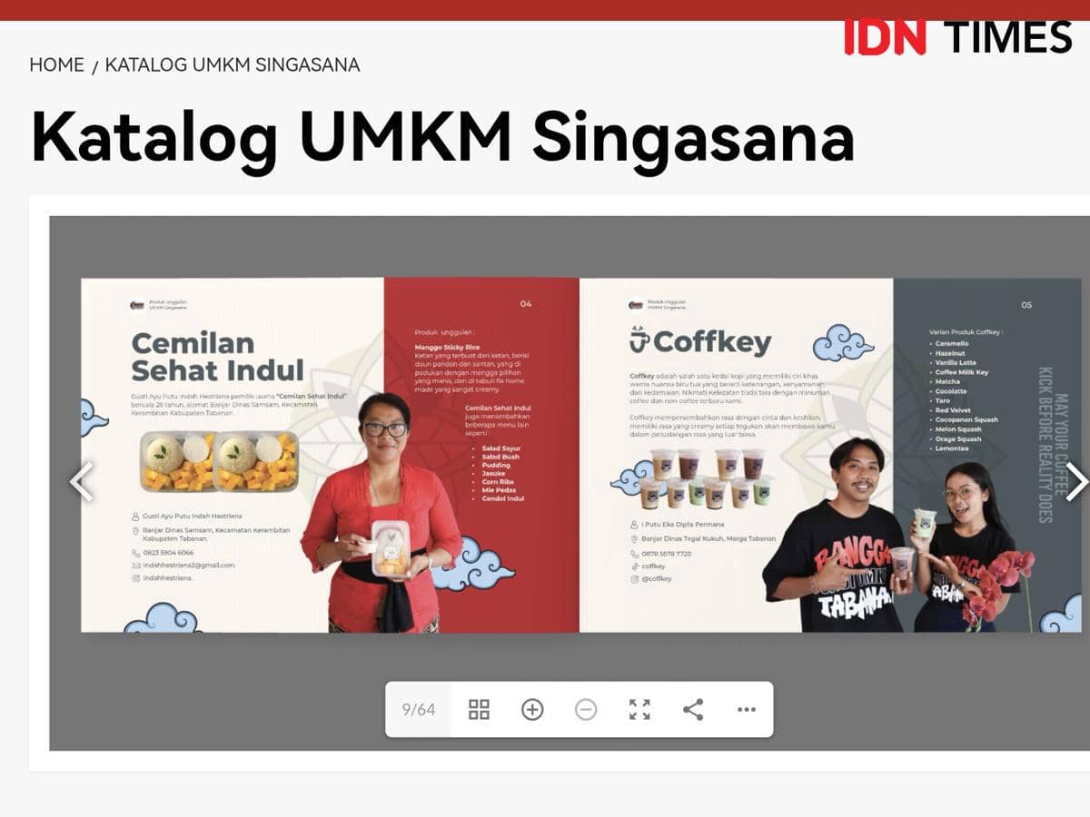 Tangkapan layar e-Katalog Jayaning Singasana Tabanan