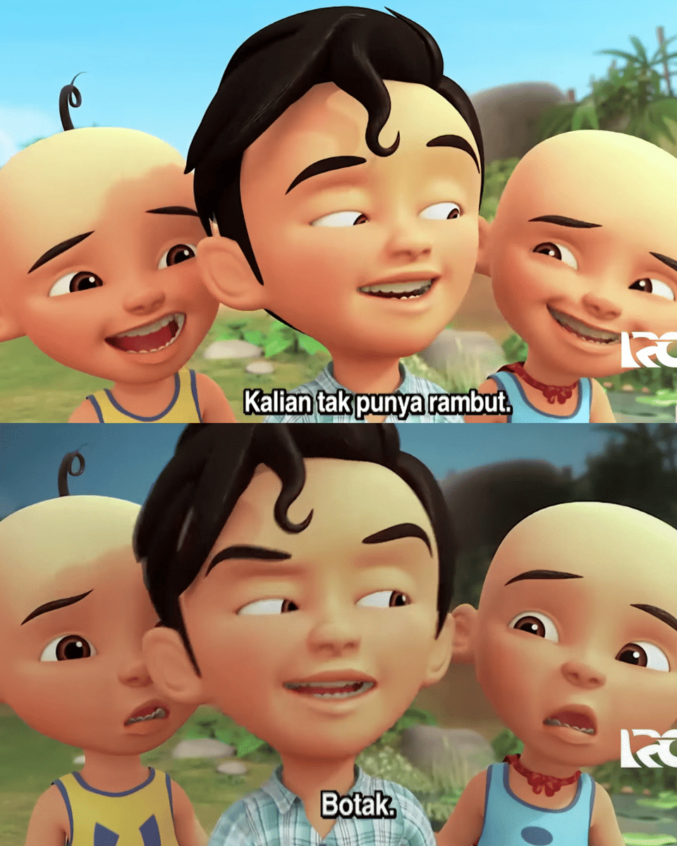 Meme asbun Fizi di Upin & Ipin episode Tumbuh Rambut