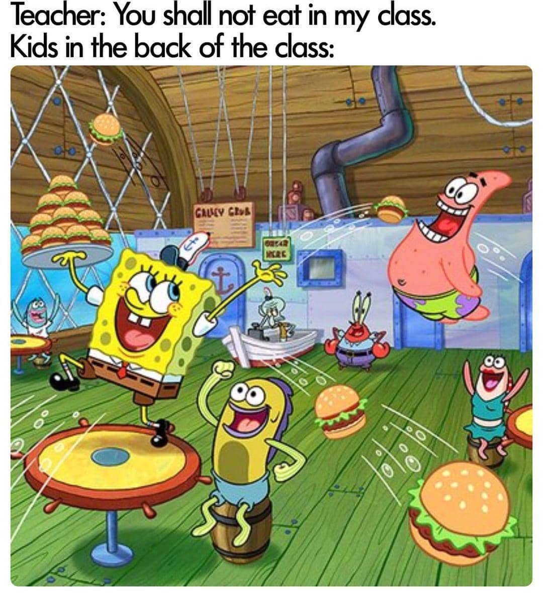 meme SpongeBob tentang kelaparan