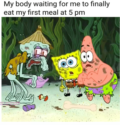 meme SpongeBob tentang kelaparan