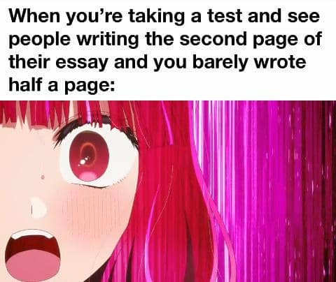 meme anime tentang menulis esai