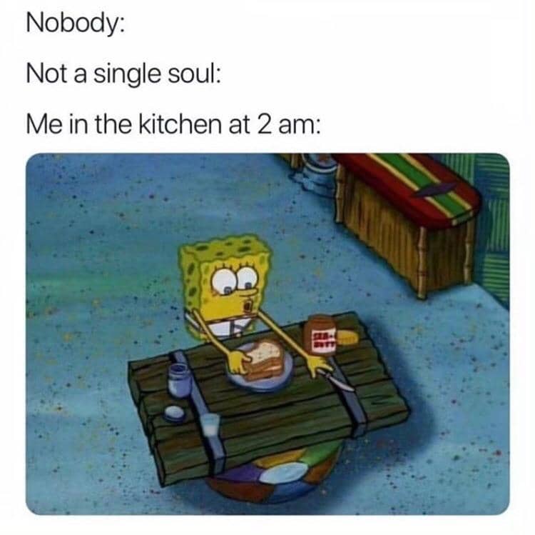 meme SpongeBob tentang kelaparan