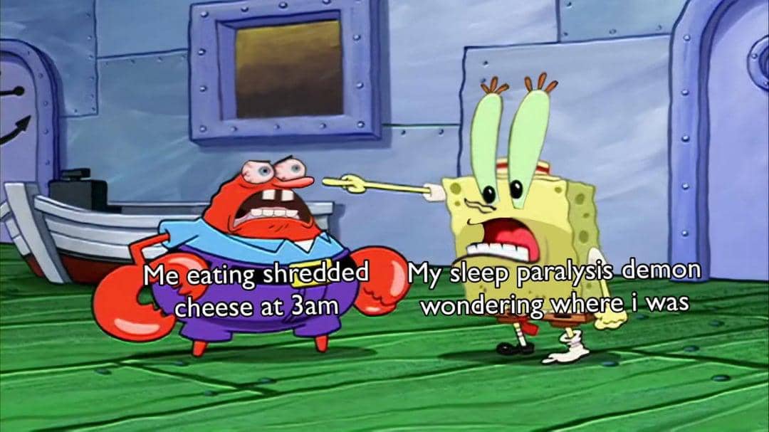 meme SpongeBob tentang kelaparan