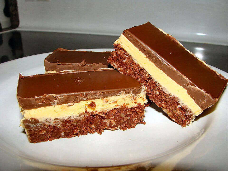 ilustrasi dessert Nanaimo bars