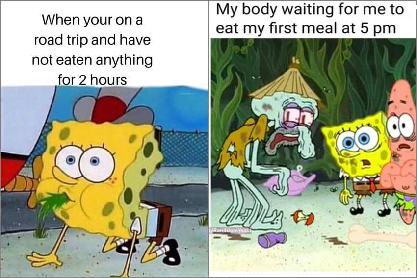 8 Meme SpongeBob tentang Kelaparan, Sampai Makan di Kelas