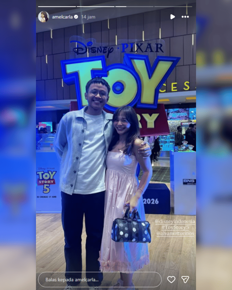 Potret Amel Carla hadiri gala premiere Toy Story 5 di Jakarta, Senin (15/6/2026) (instagram.com/amelcarla)