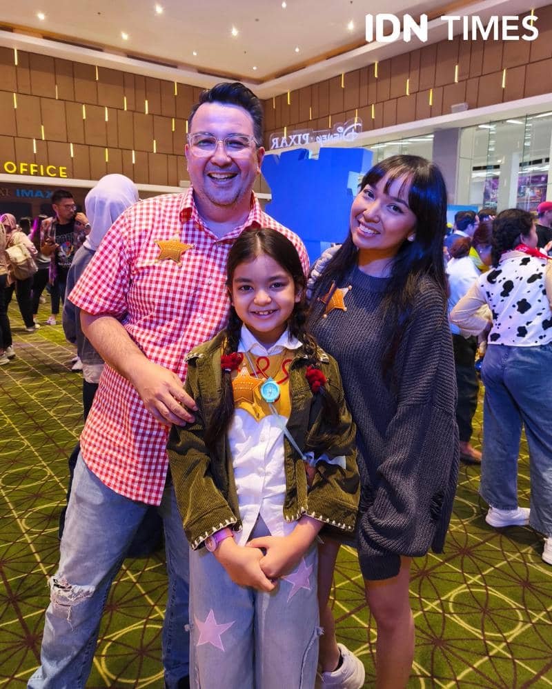 Potret Mazaya Amania saat hadiri gala premiere Toy Story 5 di Jakarta, Senin (15/6/2026) (IDN Times/Juan Dwi)