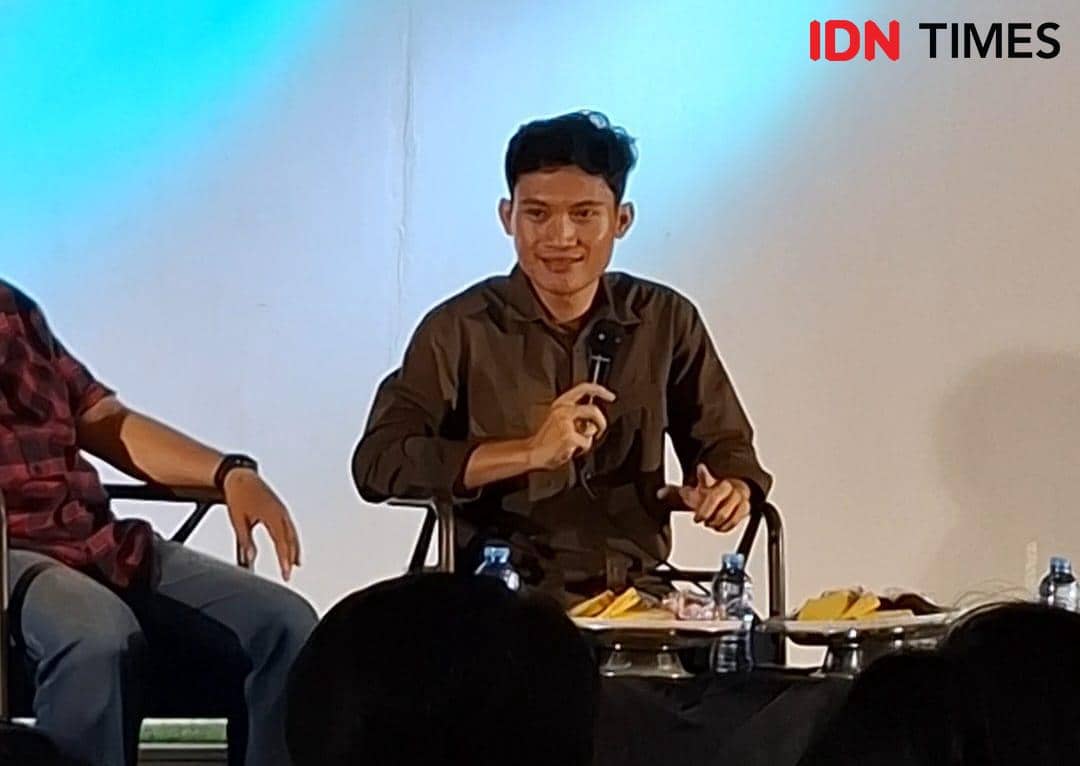 Eks Ketua BEM Universitas Gadjah Mada (UGM), Tiyo Ardianto, saat menghadiri Dialog Kebangsaan di Makassar, Senin (16/6/2026). IDN Times/Dars