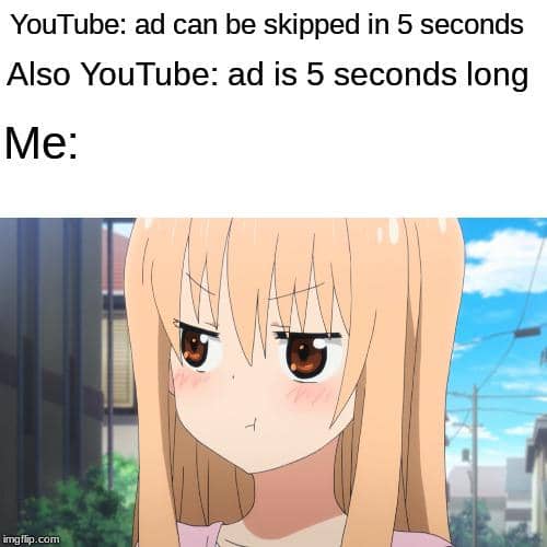 meme anime tentang iklan YouTube