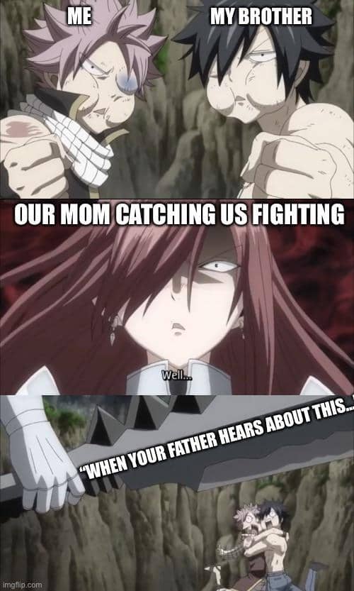 meme anime tentang dihukum orangtua