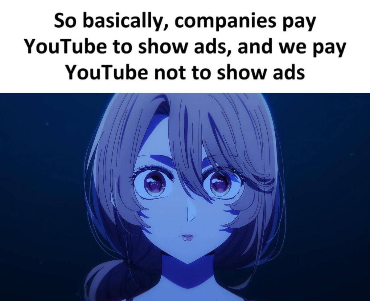 meme anime tentang iklan YouTube
