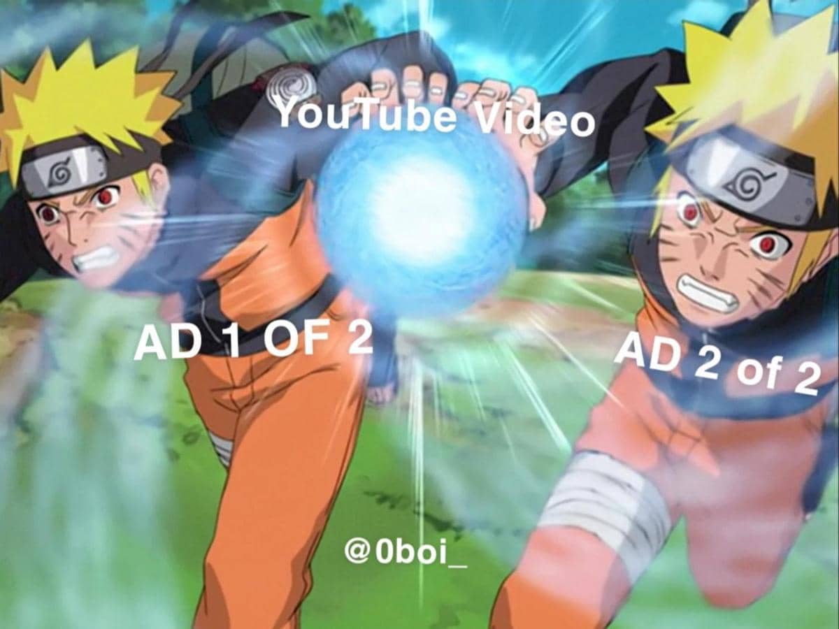 meme anime tentang iklan YouTube