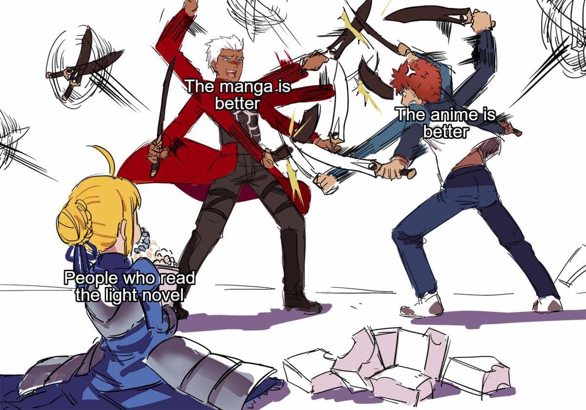 meme anime tentang pembaca light novel