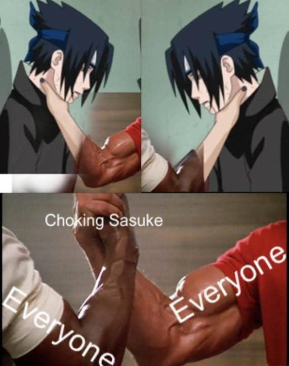 meme Sasuke dicekik