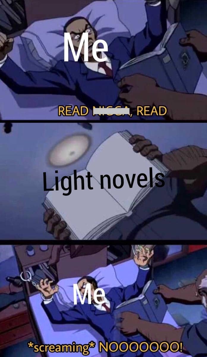 meme anime tentang pembaca light novel
