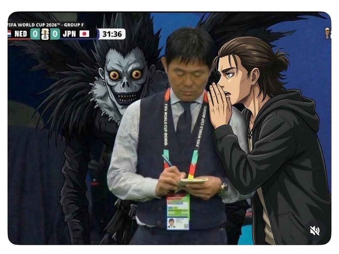 8 Meme Hajime Moriyasu, Pelatih Timnas Jepang dengan 'Death Note'?