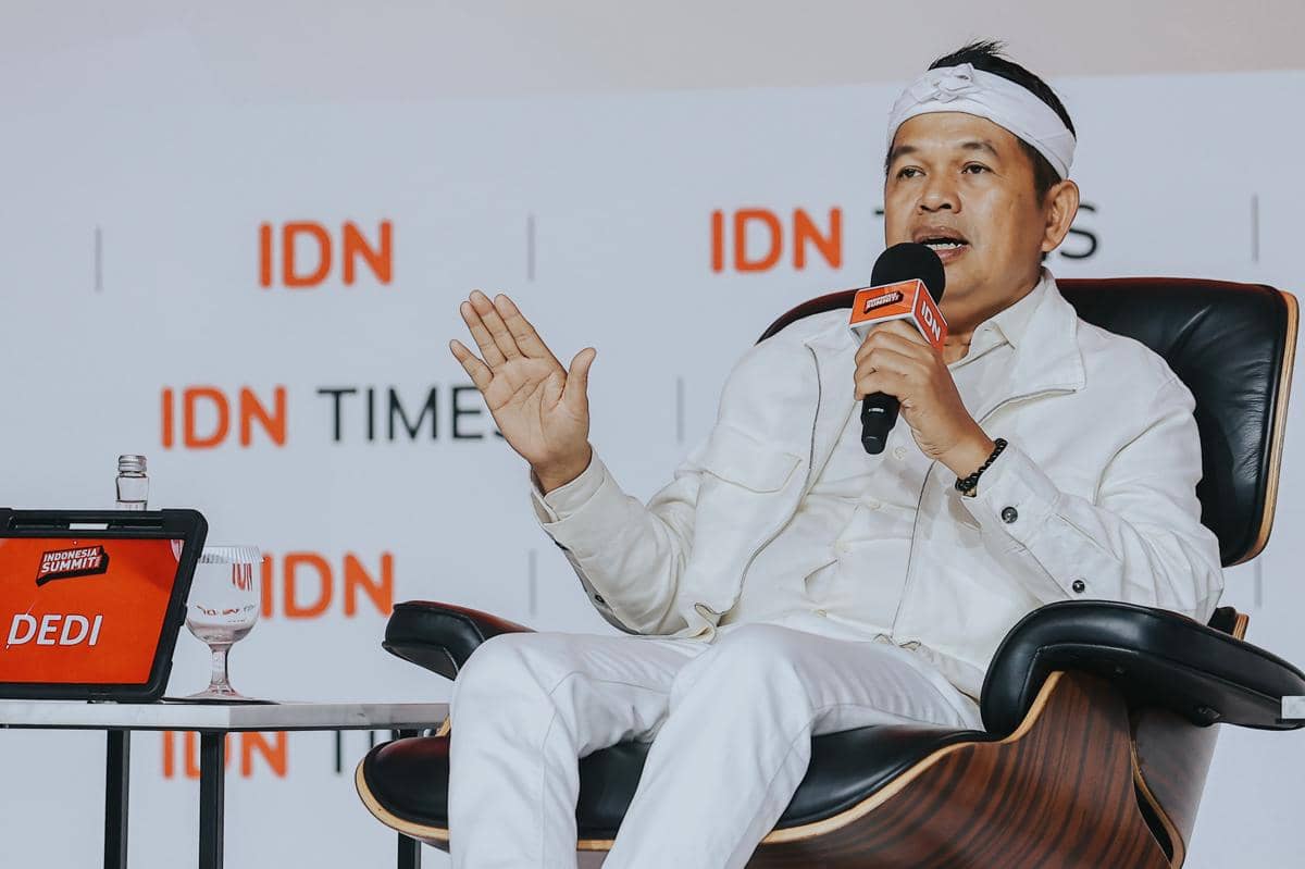 Gubernur Jawa Barat, Dedi Mulyadi (KDM) dalam acara Indonesia Summit 2026.