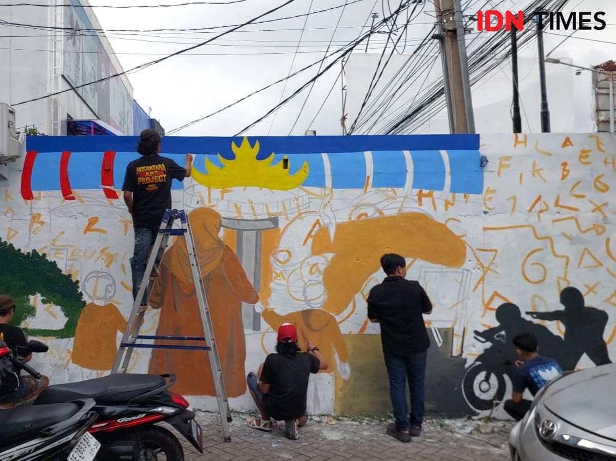 Kisah Mural Anak dan Istri Bripka Arya Supena, Polisi Ditembak Begal