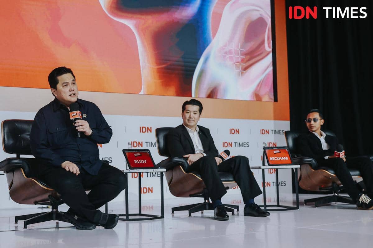 Menpora RI, Erick Thohir di acara Indonesia Summit 2026.