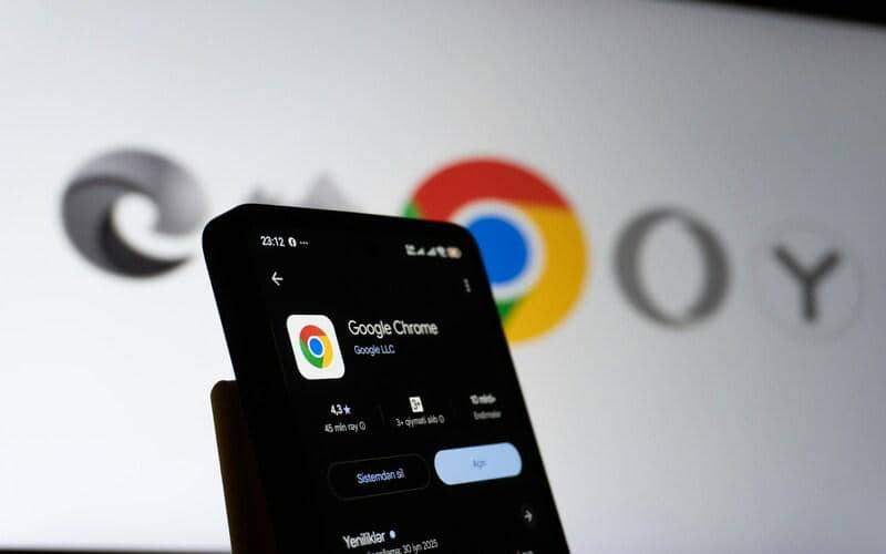 ilustrasi tampilan browser Google Chrome di smartphone