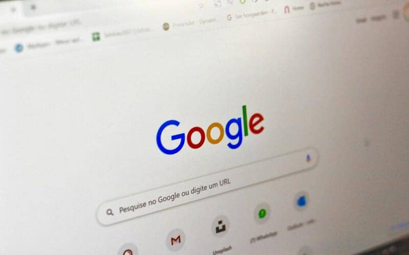 ilustrasi halaman pencarian Google di layar komputer