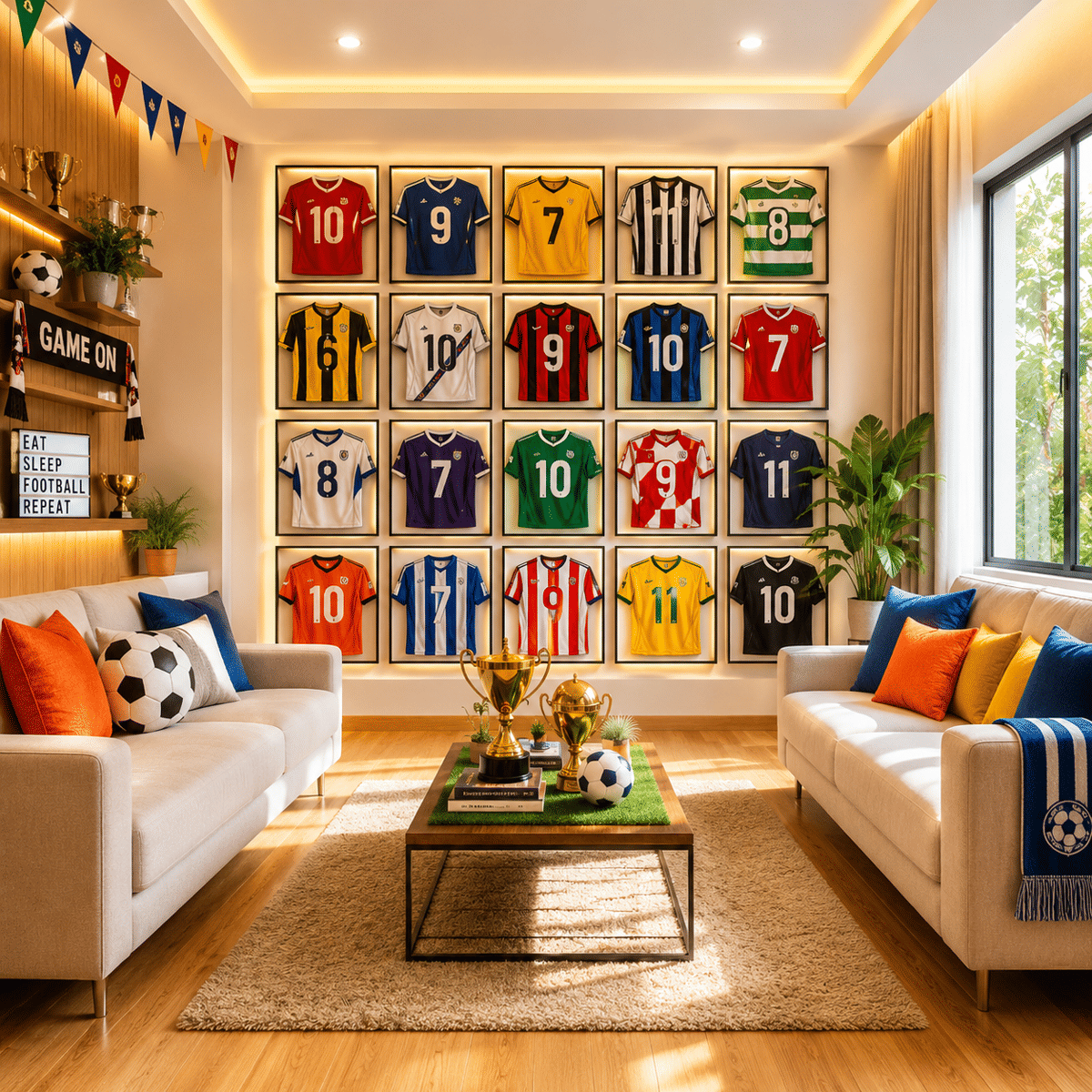 Dekorasi rumah dengan jersey bola