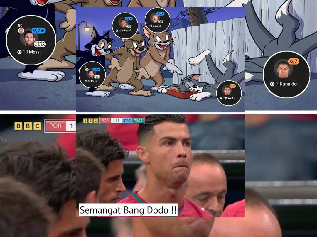 8 Meme Perbandingan Cristiano Ronaldo dengan Messi, Mbappe, Haaland