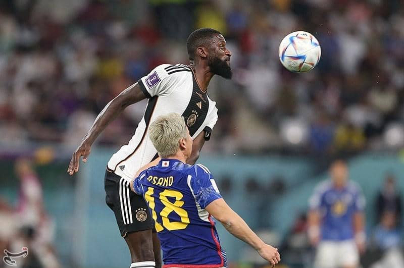 Aksi bek Timnas Jerman Antonio Rudiger saat bertanding di ajang Piala Dunia.