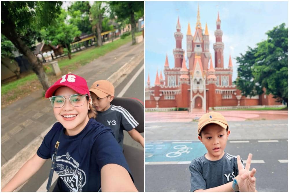 10 Potret Mytha Lestari dan Keluarga Jalan-jalan ke TMII