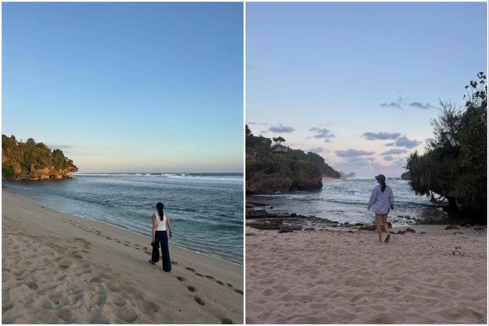 8 Potret Tatjana Saphira Liburan ke Gunung Kidul, Main di Pantai!