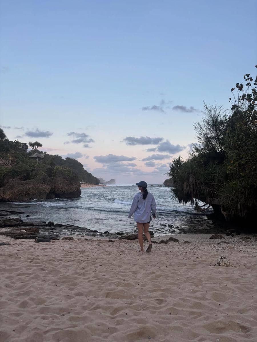 Tatjana Saphira saat liburan ke Gunung Kidul