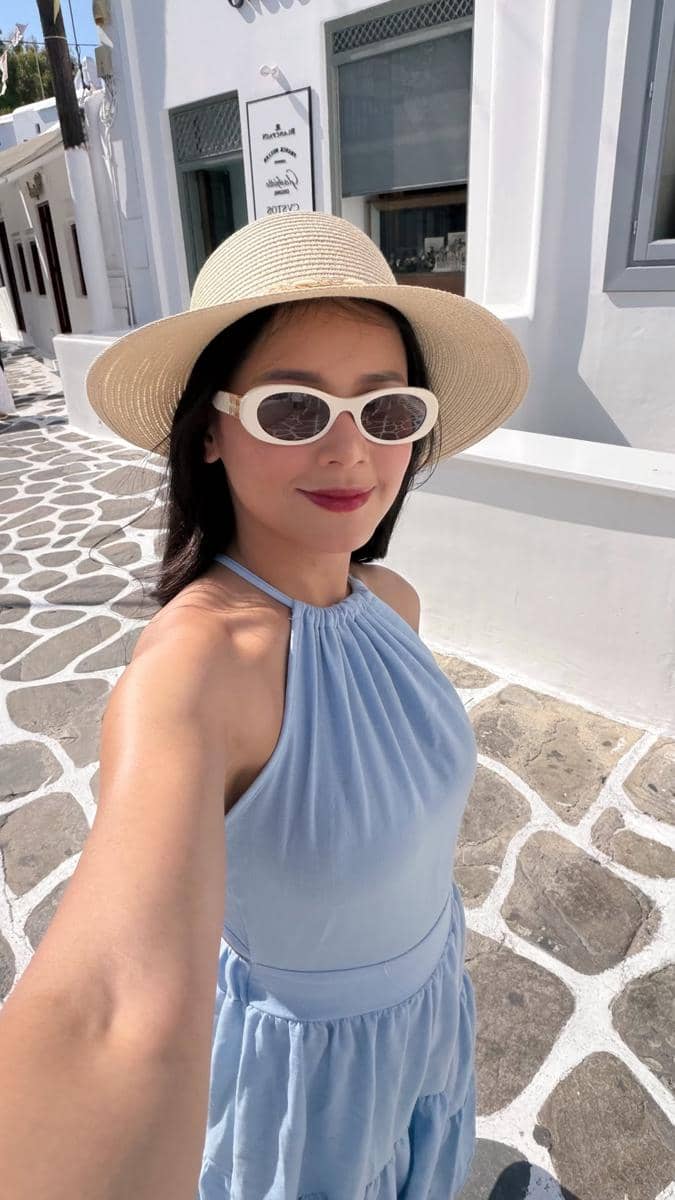 Yunita Siregar liburan di Pulau Mykonos