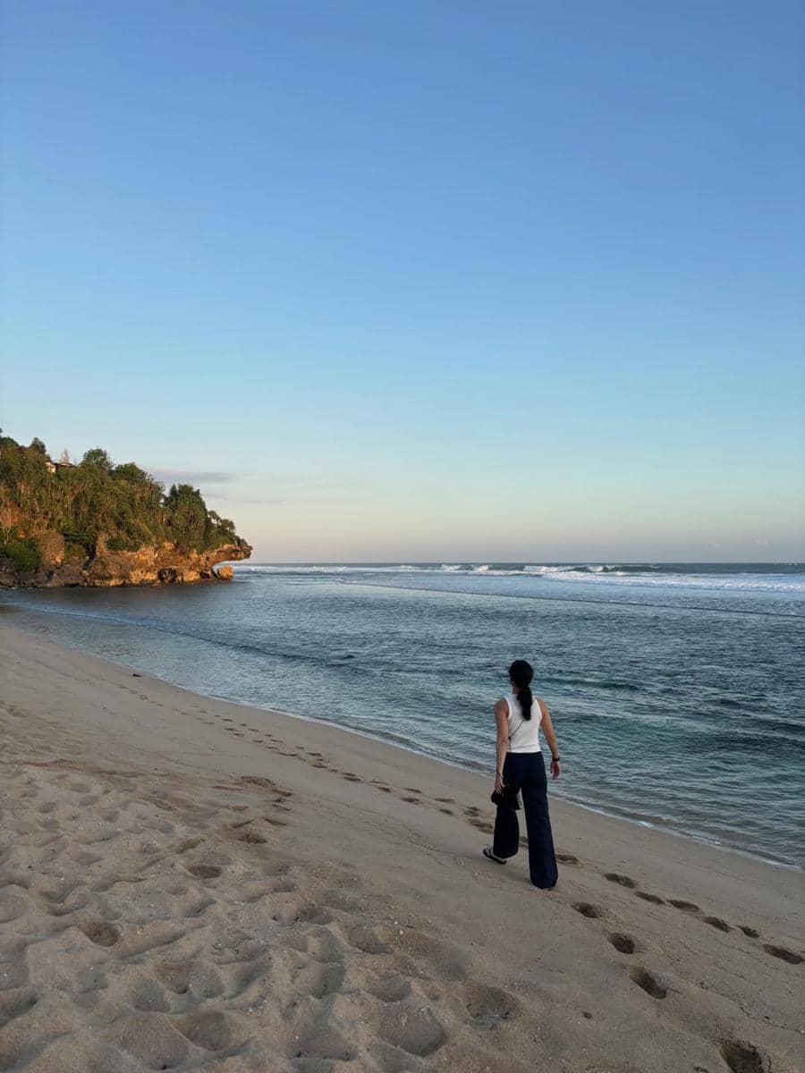 Tatjana Saphira saat liburan ke Gunung Kidul