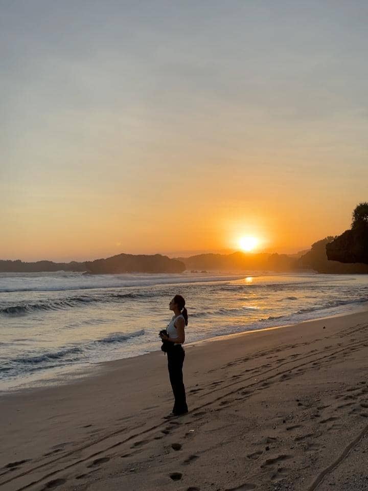 Tatjana Saphira saat liburan ke Gunung Kidul